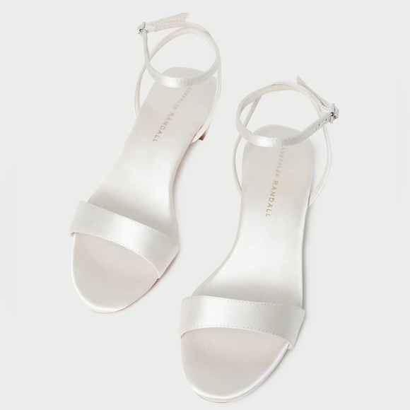 Loeffler Randall Alice Cream Satin Sandal Size 6 New in Box 2” Heel Wedding Gala - Picture 3 of 12